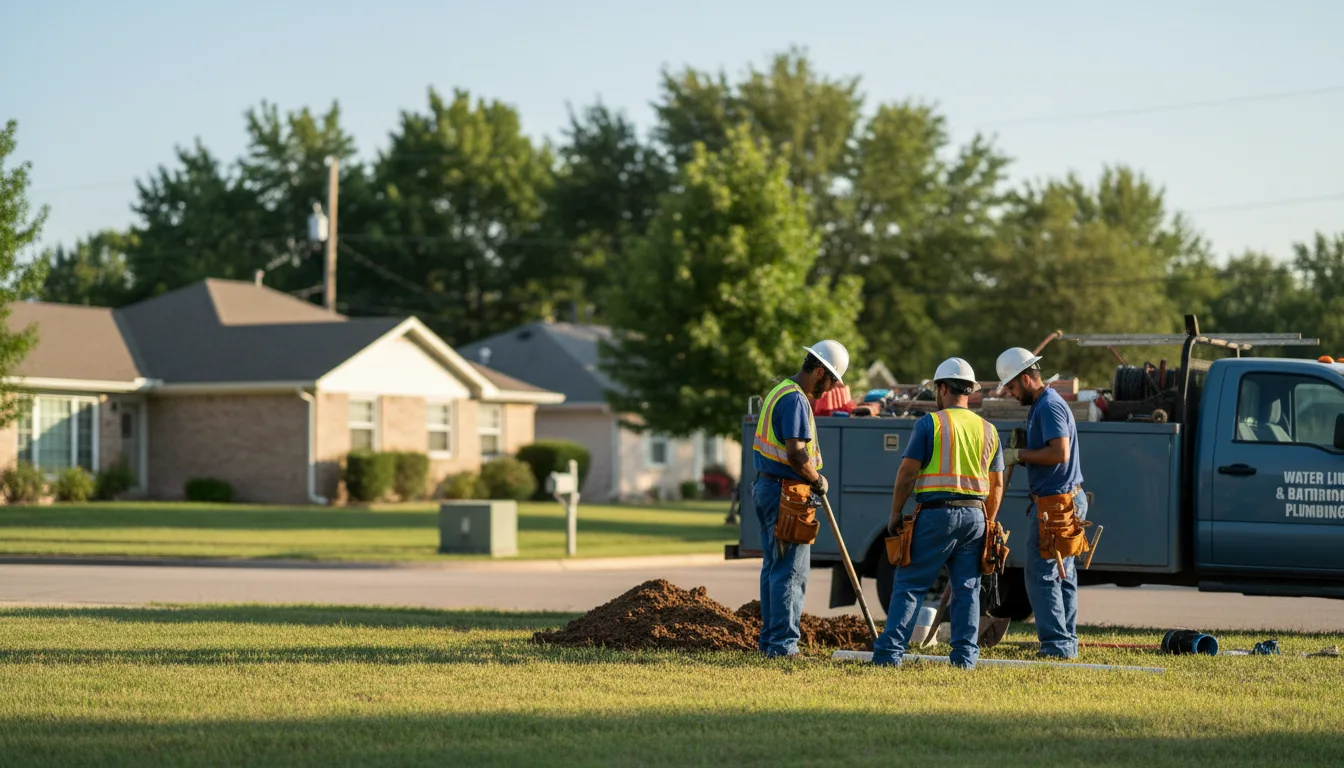 Residential water line and bathroom plumbing service in Holland, MO